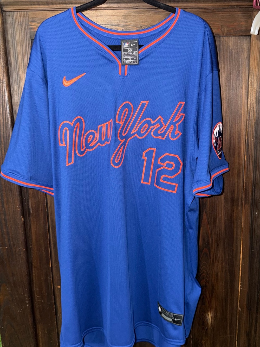 Francisco Lindor Authentic Blue Alternate Away Jersey: Size 56. Nike Elite.